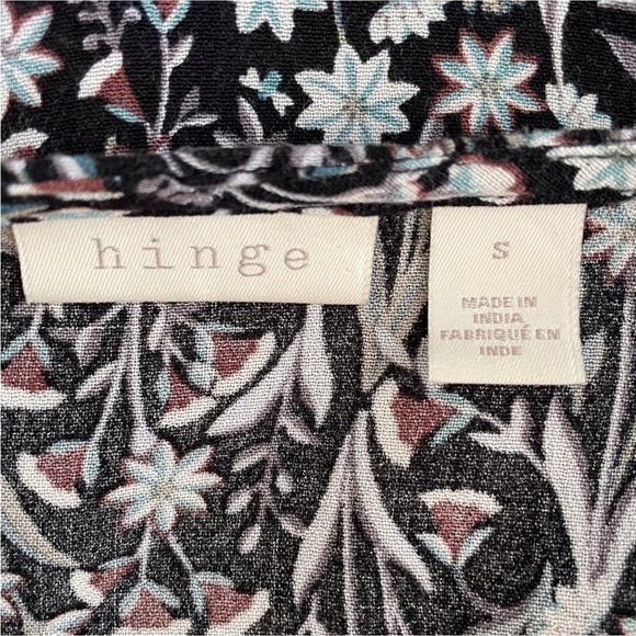 Hinge Black Floral Bell Sleeve Blouse - Picture 4 of 5